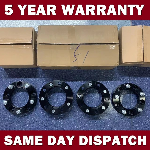 FOR LAND ROVER Defender L663 Black Wheel Spacers (4) 30Mm Aluminium