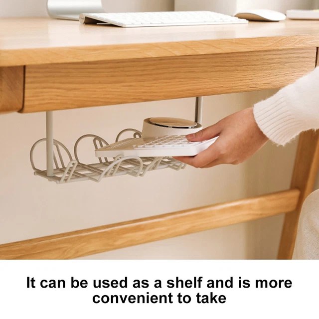 UNDER TABLE STORAGE Rack Cable Management Tray Desk Socket Holder Wire
