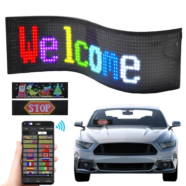LED RGB CAR Sign Flashing Scrolling Message Display Board Lighting