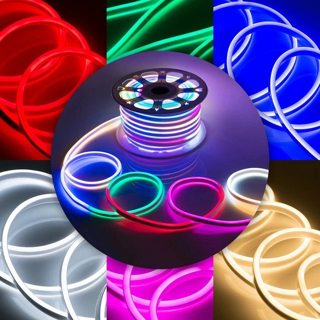 220V NEON LED Strip Rope Light Waterproof Outdoor Lighting UK Plug