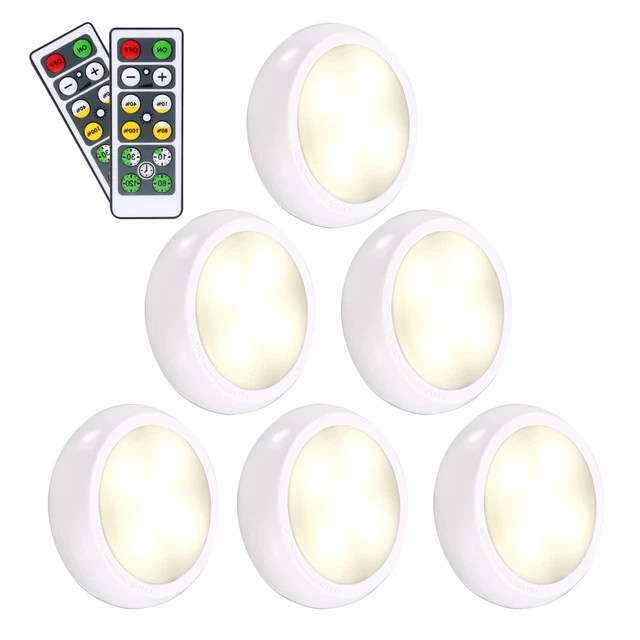 6PCS 5LEDS UNDER Lights With 2 Controllers 3 * AAA Cell