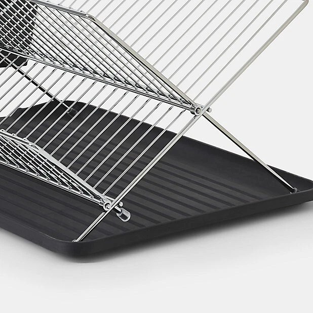 GOODHOME DATIL CHROME effect Xshaped Dish Drainer Rack w/Cup & Cutler