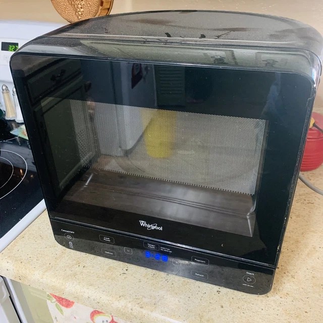 WHIRLPOOL COMPACT MICROWAVE Oven Model WMC20005YB0 Rounded Back Black