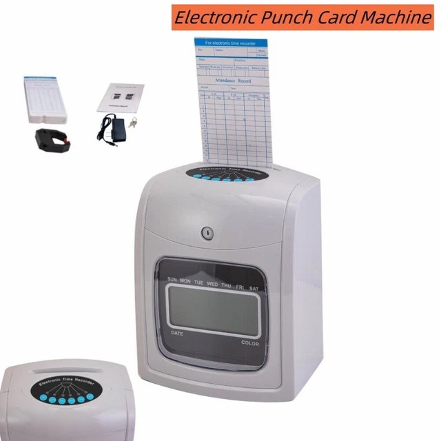 LCD EMPLOYEE ATTENDANCE Machine Time Clock Punch Card Machine ABS w/ 50