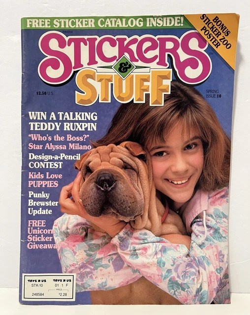 STICKERS & STUFF Magazine Spring 1986 Issue Vol. 3 No. 10 Alyssa Milano