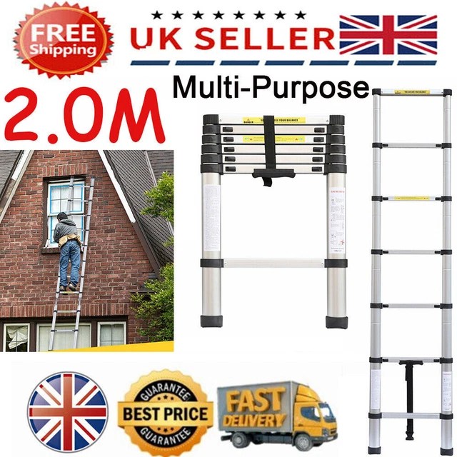 TELESCOPIC LOFT LADDER Extendable Collapsible Step Ladders Securing