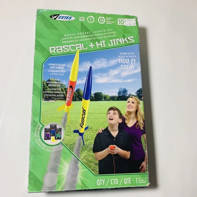 ESTES FLYING MODEL Rocket Starter Kit Launch Set Rascal & HiJinks 1499