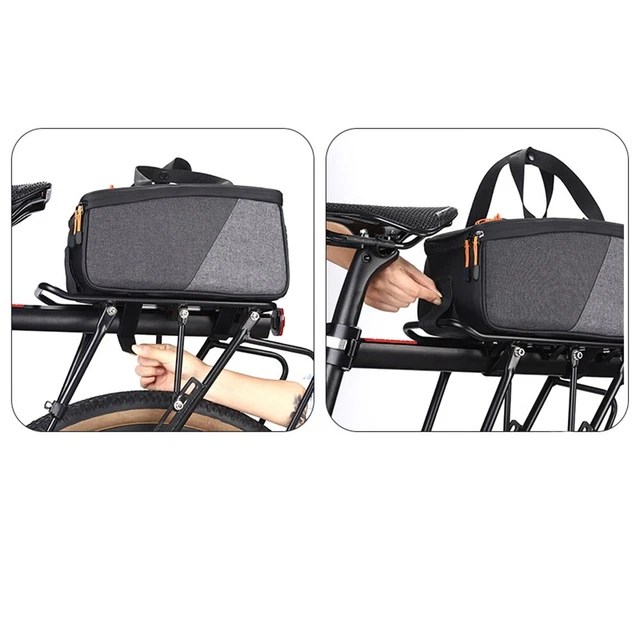 BICYCLE REAR RACK Bag 6L PVC Carrier Tail Bag With String Bag Storage