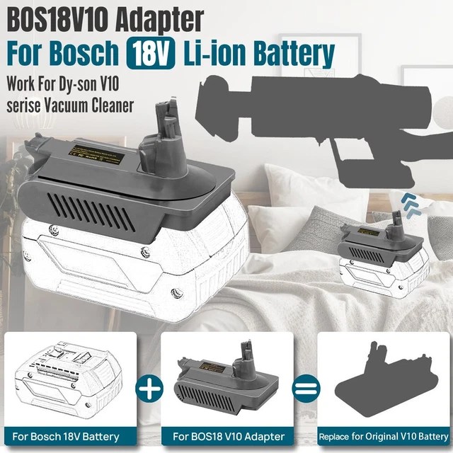 ADAPTER FOR BOSCH 18V Battery Convert To For Dyson V10 Series Vacuum