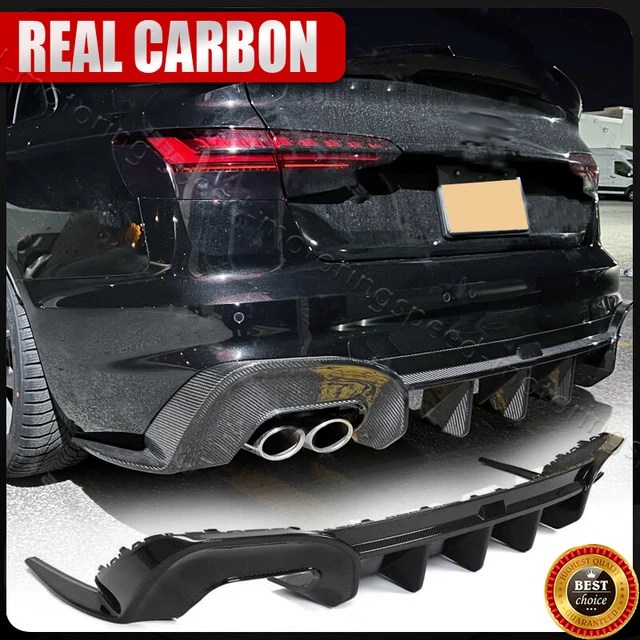 DRY CARBON FIBER Rear Bumper Diffuser Lip Spoiler For Audi A4 SLINE S4