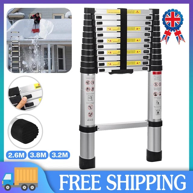 TELESCOPIC LOFT LADDER Extendable Collapsible Step Ladders Securing