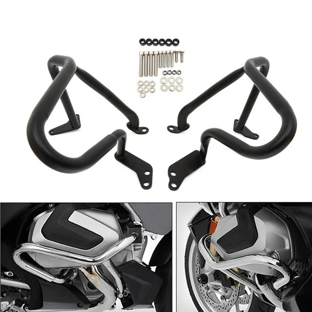 BLACK FRONT ENGINE Guards Crash Bars Protector For BMW R1250RT 2018