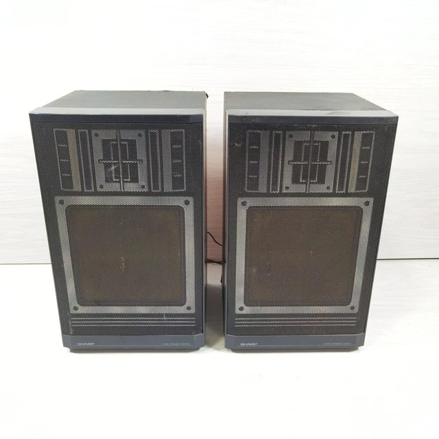 SHARP CP 2way Bookshelf Speakers Tested Good Sound Vintage Retro Style