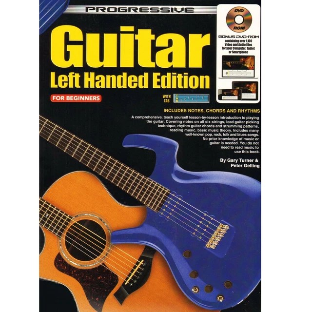 HOW TO PLAY Left Hand Handed Guitar Teach Yourself Book Chord Chart DVD
