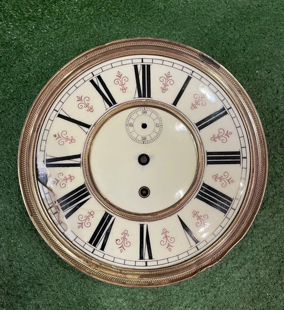 ANTIQUE GERMAN SINGLE Weight Wall Clock Movement/Dial Set Schlenker