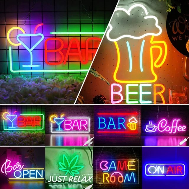 USB POWERED BAR Large Neon Sign Lights LED Bar Party Neon Night Light
