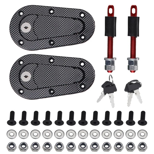 QUICK RELEASE HOOD Pin Locking Latch Kit Carbon Fiber Universal Fit