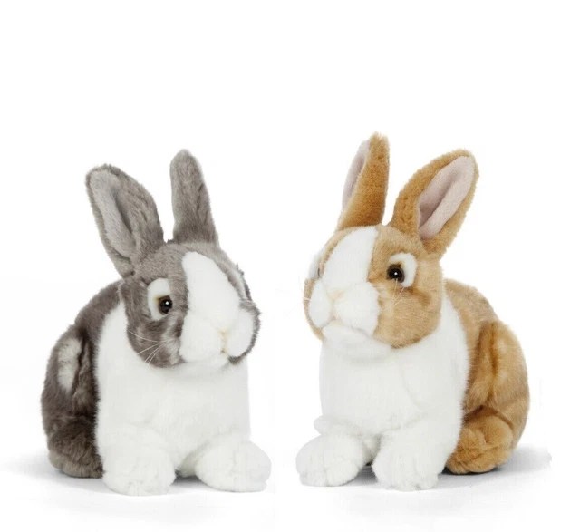LIVING NATURE PET Rabbit Realistic Soft Fluffy Bunny Stuffed Plush