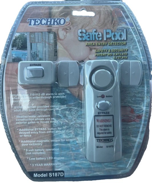TECHKO MODEL S187D Safe Pool Sensor Entry Alarm Detector