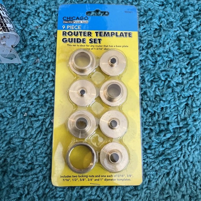 ROUTER TEMPLATE GUIDE Kit ! 9 Piece brass set ! 22.00 PicClick