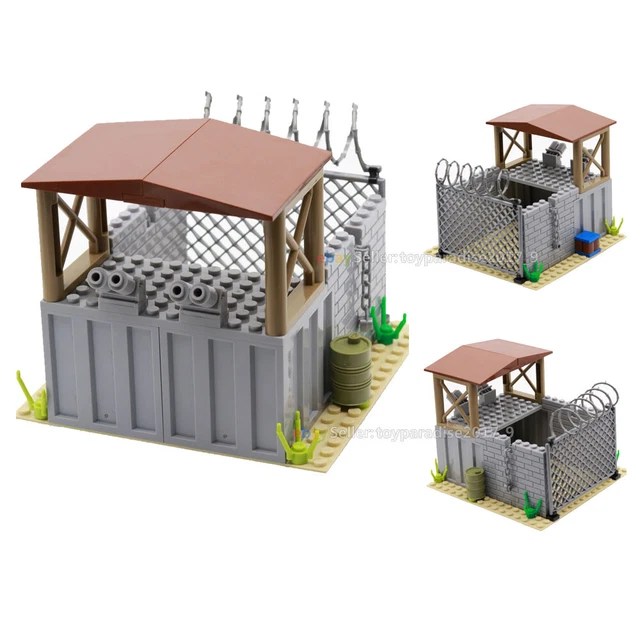 MOC CUSTOM MILITARY Building Blocks Bricks Watchtower Battle Scene