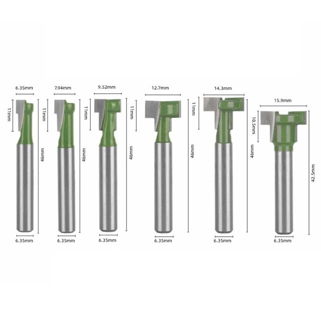 6.35MM SHANK TSLOT Cutter Router Bit Set T Slotting Milling Cutter