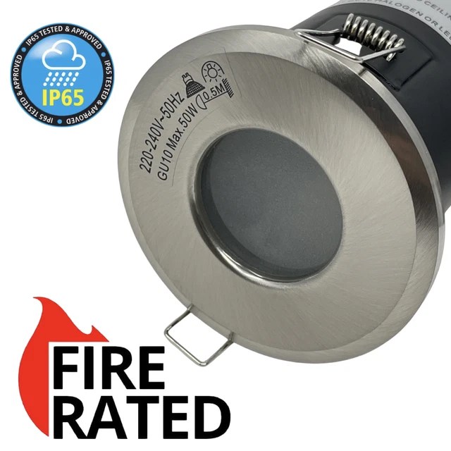 FIRE RATED RECESSED Spotlight Ceiling GU10 LED IP65 Bathroom Lights