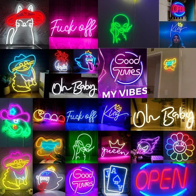 NEON SIGN LIGHT LED Wall Lights Visual USB Bar Lamp Kids Room Night