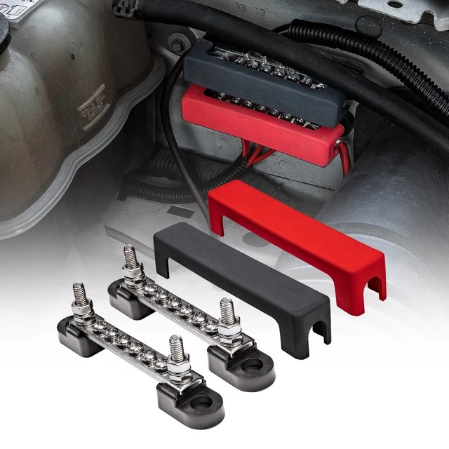 4& POWER DISTRIBUTION Terminal Block Battery Bus Bar Set Max. 300V AC