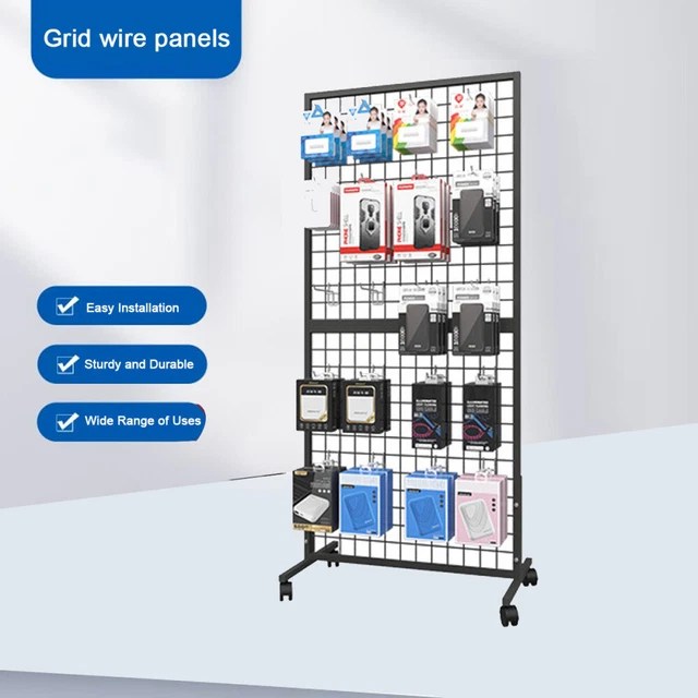 GRIDWALL MESH PANEL Retail Shop Display Rack Shelf Stand Floorstanding