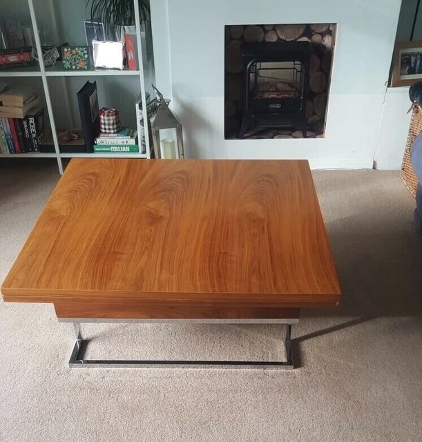 DWELL CONVERTIBLE AND Extendable Coffee / Dining Table with Chrome Legs