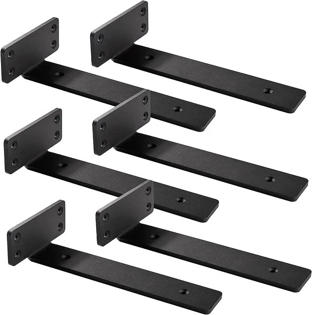 FLOATING SHELF BRACKET 12 Inch, Hidden Invisible L Shelves Brackets