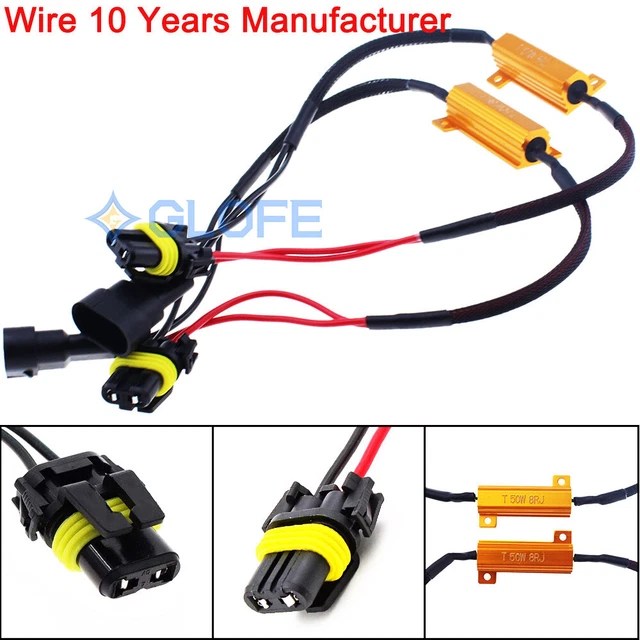 WIRING LED RESISTOR Canceler Error Decoder 9005 HB3 Head Light Hi Beam