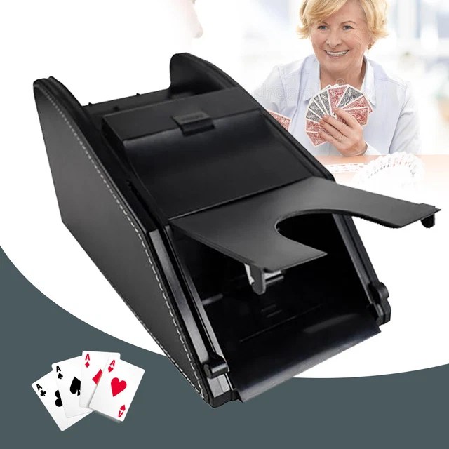 AUTOMATIC CARD SHUFFLER Poker Cards Shuffling Machine 2In1 Dealing