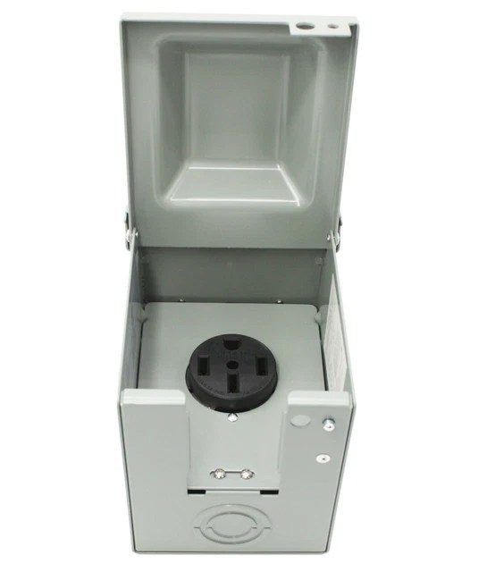 50 AMP RV Receptacle Electrical Panel Enclosed Lockable Power Outlet