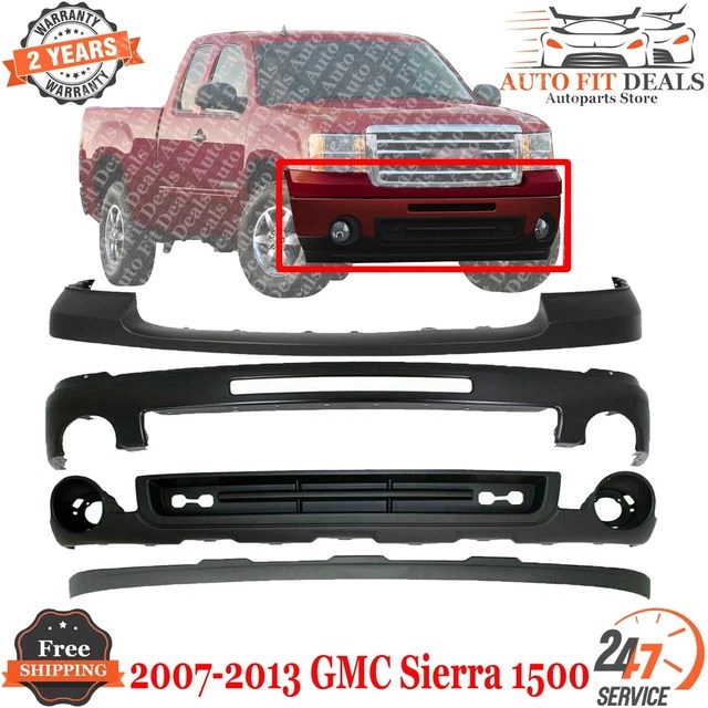 FRONT BUMPER PRIMED + Upper + Valance + Extension For 20072013 GMC