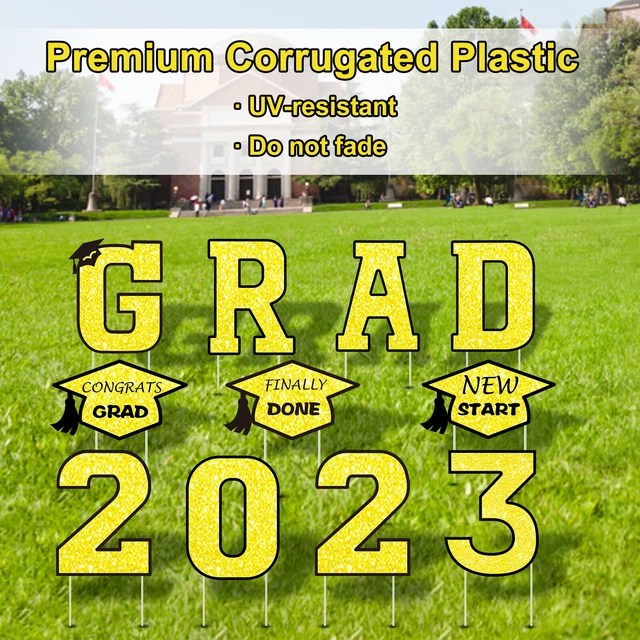 2023 GRAD YARD Signs Plastic Graduation Yard Signs Party Lawn Garden