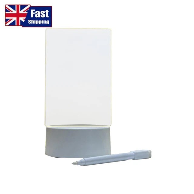 * LED BEDROOM Lamp USB Acrylic DIY Note Board Lamp Rewritable for Home
