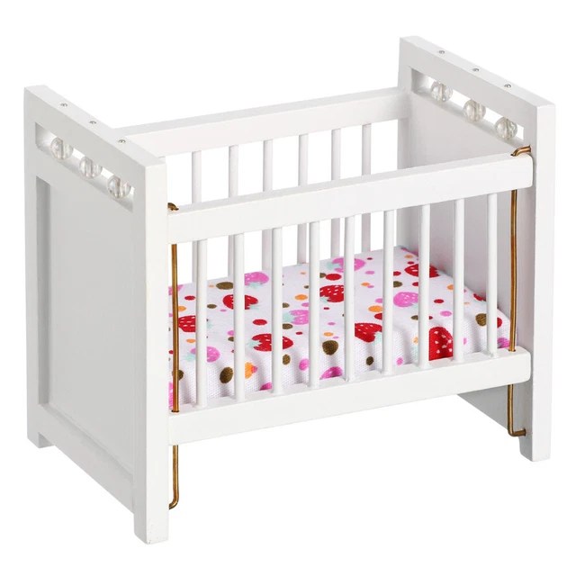 CRIB PLAYTHING 6 Inch Doll Bed Pretend House DIY Dollhouse Ornaments