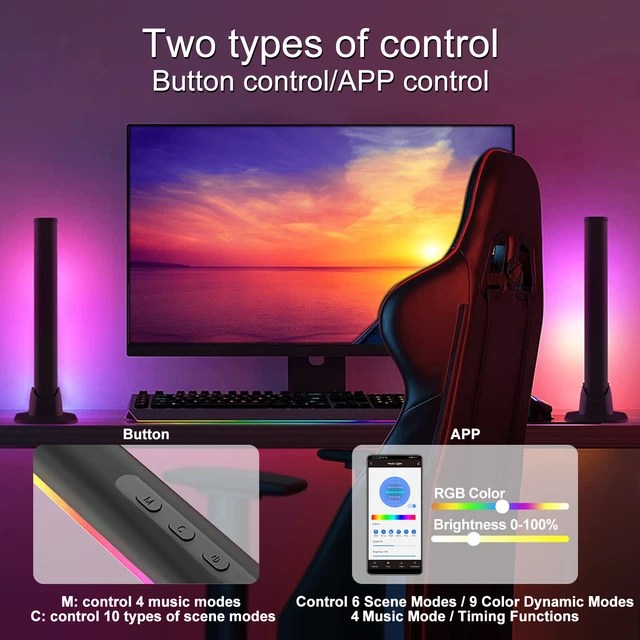RGB LED AMBIENT Light Bar Music Control Rhythm TV Backlights Gaming