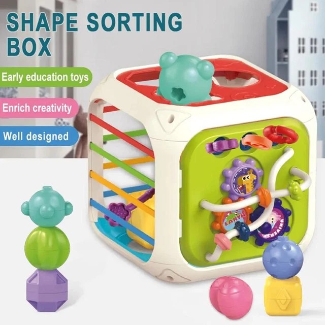 COLORFUL SHAPE BLOCKS Sorting Game Baby Montessori Learning Educational
