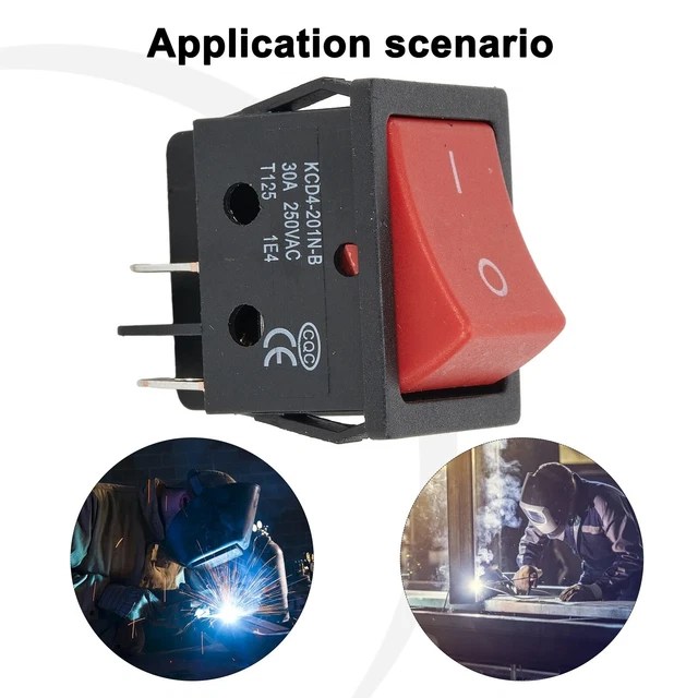 POWER SWITCH HEAVYDUTY Nylon Red LED Rocker Waterproof Welding Machine