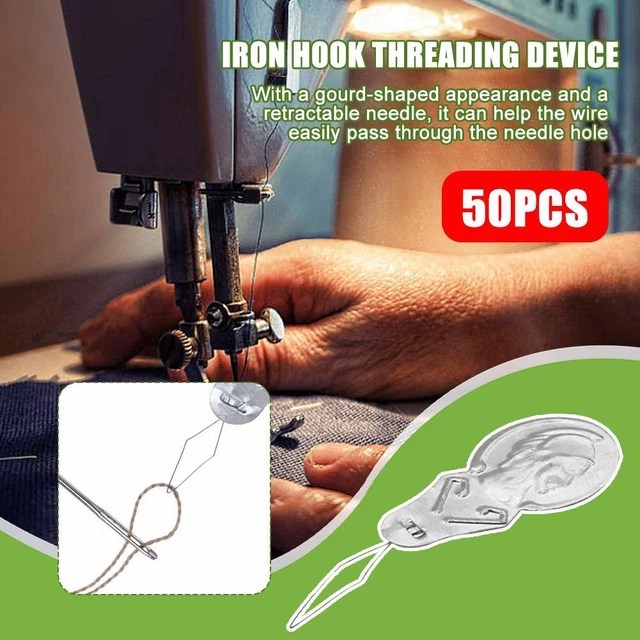50PCS BOW WIRE Needle Threader Stitch Insertion Machine Hand Sewing I0