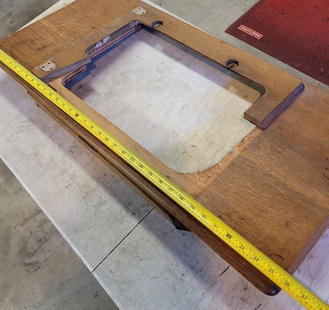 SINGER TREADLE SEWING Machine Large Wood Table Top w Front Tilt