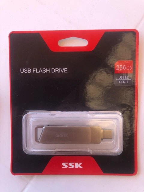 CLÉ USB SSK 256 Go USB C Double Connecteurs, Type C 3.1 et USB 3.2 EUR