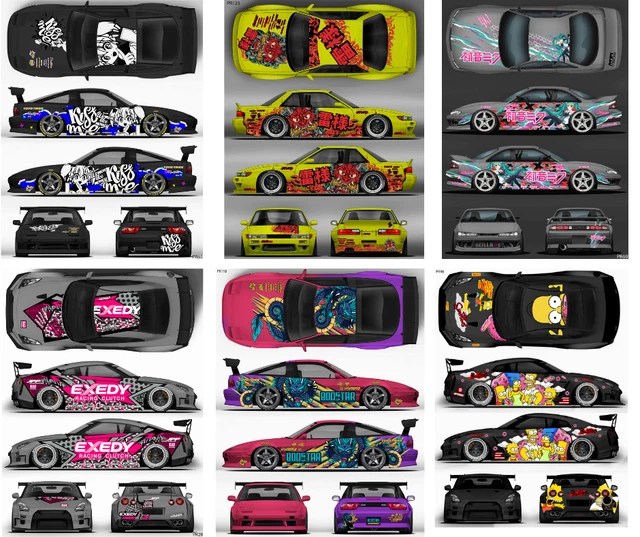 RC CAR BODY Shell Sticker Decal Livery Set, 1/10 Drift Car 50
