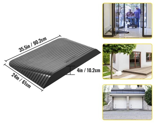 RUBBER THRESHOLD RAMP Access Ramp 4" Rise Wheelchair Access Doorway