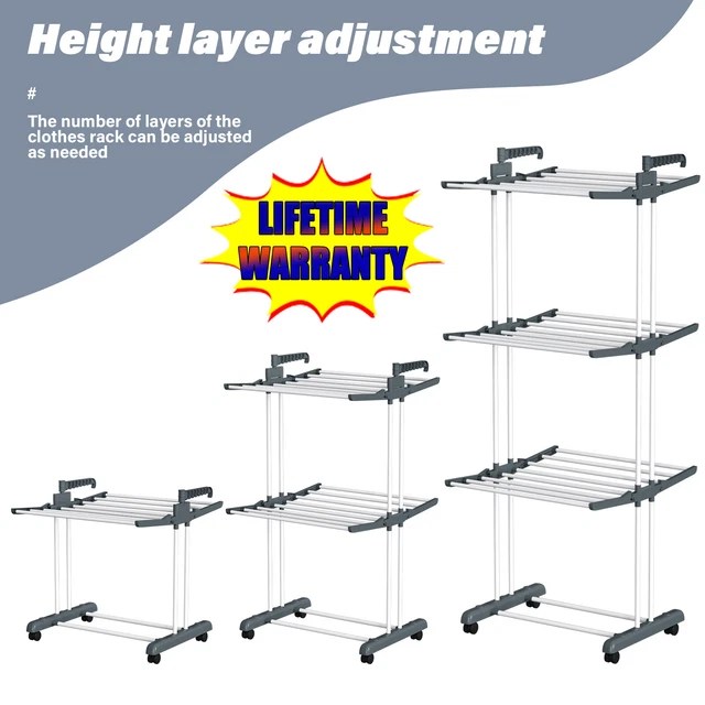 4 TIER FOLDABLE Laundry Dryer Rack Extra Large Bedroom Outdoor Clothes