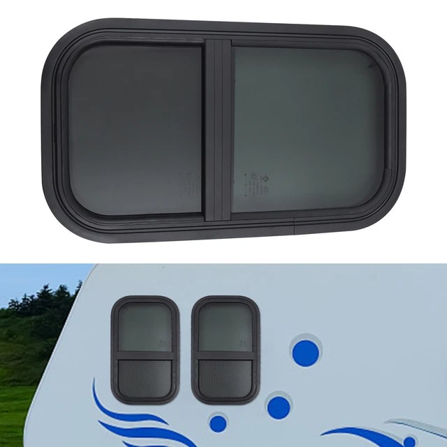 2* RV WINDOW Teardrop Vertical Sliding Replacement Glass Window w/ Trim
