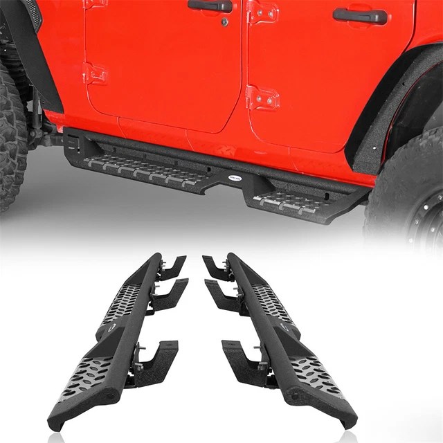 PAIR SIDE STEPS Running Boards Slider Rails for 20182023 Jeep Wrangler